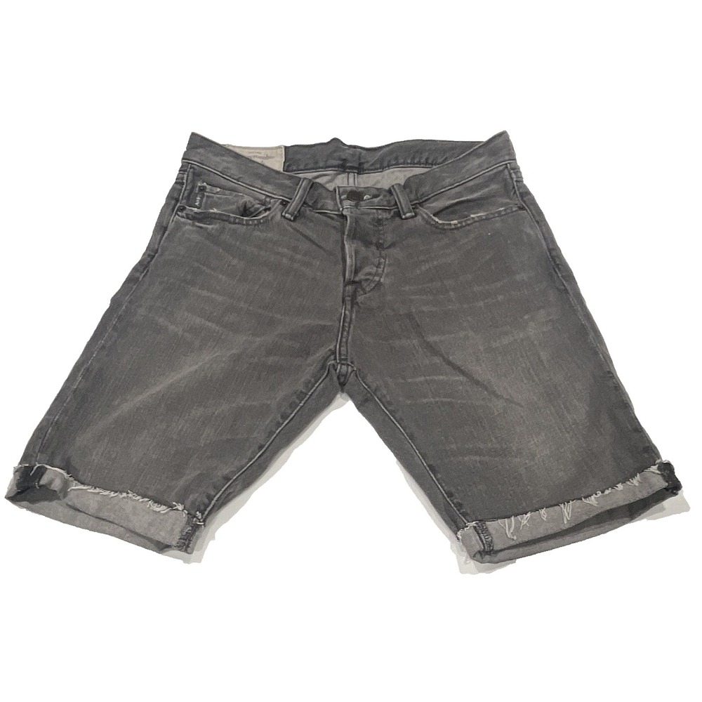 Abercrombie & Fitch Denim Shorts Gray Button Fly Distressed Light wash Y2K 28